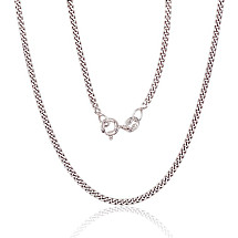 Hõbekett Curb 2 mm, kantide teemanttöötlus, Hõbe 925 proov, roodium (kate)