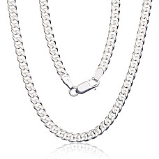 Серебряная цепочка Картье 4 мм, 55, 23.7 g, Серебро 925 проба