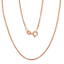 Серебряная цепочка Rollo 1 мм, Серебро 925 проба, красное золото (покрытие)
