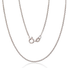 Hõbekett Rollo 1 mm, 50, 2.6 g, Hõbe 925 proov, roodium (kate)