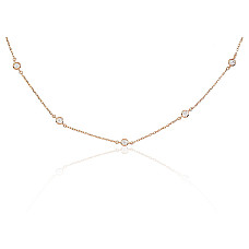 Серебряное колье, Серебро 925 проба, красное золото (покрытие), Цирконы