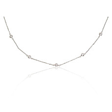 Серебряное колье, 42, 2.5 g, Серебро 925 проба, родий (покрытие), Цирконы