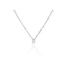 Серебряное колье, Серебро 925 проба, родий (покрытие), Цирконы, Регулируемая длина