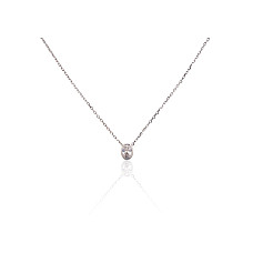 Серебряное колье, 42, 2.2 g, Серебро 925 проба, родий (покрытие), Цирконы, Регулируемая длина