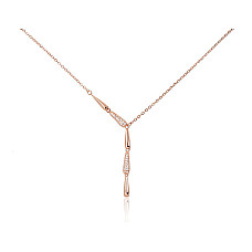 Серебряное колье, 42, 3.2 g, Серебро 925 проба, красное золото (покрытие), Цирконы, Регулируемая длина