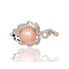 Серебряная брошь, 6.1 g, Серебро 925 проба, родий (покрытие), Жемчуг