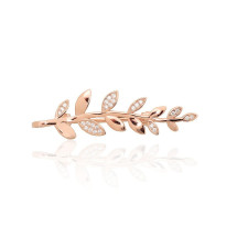 Серебряная брошь, Серебро 925 проба, красное золото (покрытие), Цирконы