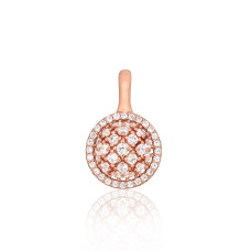 Серебряный кулон, Серебро 925 проба, красное золото (покрытие), Цирконы