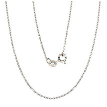 Hõbekett Anchor round 1 mm, Hõbe 925 proov, roodium (kate)