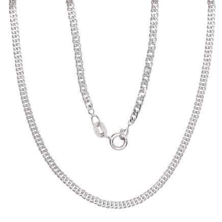 Hõbekett Rombo 2 mm, kantide teemanttöötlus, Hõbe 925 proov, roodium (kate)