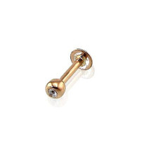 Kuldpiercing huultele, Punane Kuld 585 proov, Tsirkonid