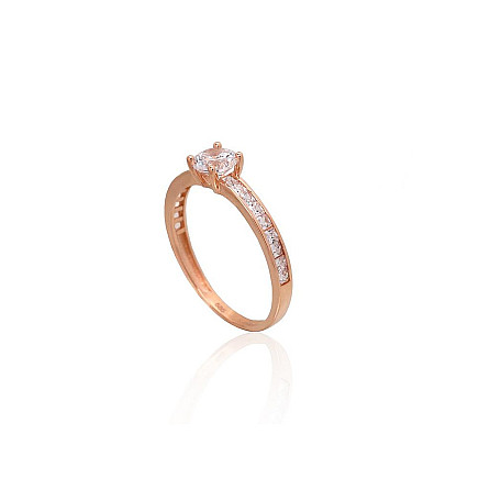 Kihlasõrmused,  - Kuldsõrmus, 18.5, 1.69 g, Punane Kuld 585 proov, Tsirkonid