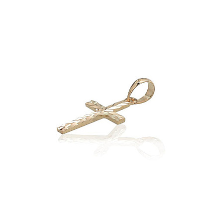 Крестики и иконки, Крестик - Золотой кулон, 0.34 g, Желтое Золото 585 проба