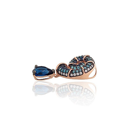 Naiste,  - Kuldripats, 1.29 g, Punane Kuld 585 proov, roodium (kate) , Tsirkonid