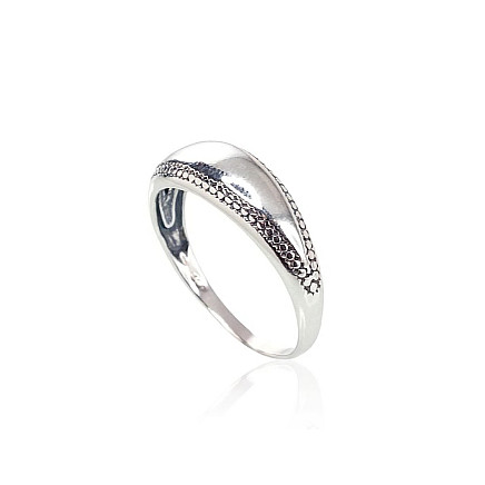 Серебряное кольцо, 17, 2.5 g, Серебро 925 проба, оксид (покрытие), - 2100921000023 Женские, - Серебряное кольцо, 17, 2.5 g, Серебро 925 проба, оксид (покрытие)