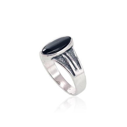 Серебряное кольцо, Серебро 925 проба, оксид (покрытие), Оникс, - 2100937011396 Коллекция Orio, - Серебряное кольцо, Серебро 925 проба, оксид (покрытие), Оникс