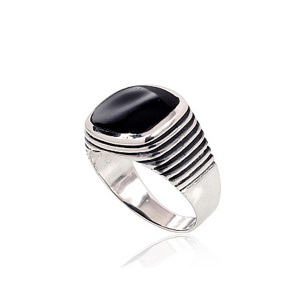 Meestele,  - Hõbesõrmus, 21, 10 g, Hõbe 925 proov, oksüüd (kate), Ooniks