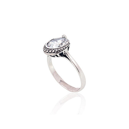Серебряное кольцо, 17, 3.1 g, Серебро 925 проба, оксид (покрытие), Цирконы, - 2101409000047 Женские, - Серебряное кольцо, 17, 3.1 g, Серебро 925 проба, оксид (покрытие), Цирконы