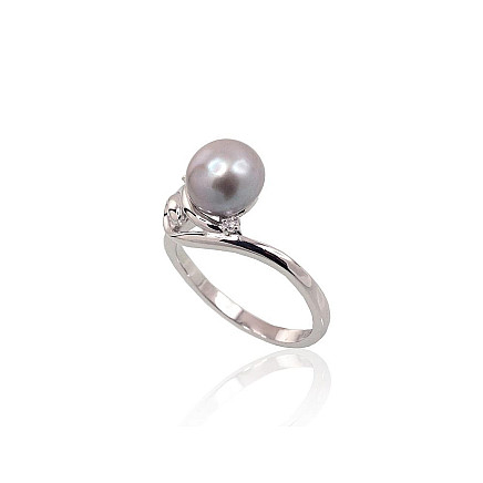 Серебряное кольцо, 16, 2.6 g, Серебро 925 проба, родий (покрытие), Цирконы , Жемчуг, - 2101462000107 Женские, - Серебряное кольцо, 16, 2.6 g, Серебро 925 проба, родий (покрытие), Цирконы , Жемчуг