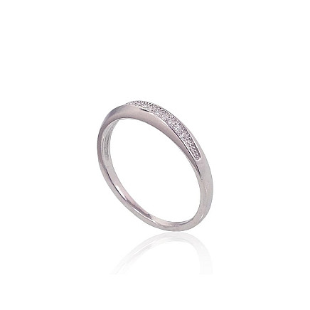 Naiste,  - Hõbesõrmus, 17.5, 1.8 g, Hõbe 925 proov, roodium (kate), Tsirkonid