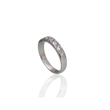 Серебряное кольцо, 17, 2.6 g, Серебро 925 проба, родий (покрытие), Цирконы, - 2101804000031 Женские, - Серебряное кольцо, 17, 2.6 g, Серебро 925 проба, родий (покрытие), Цирконы