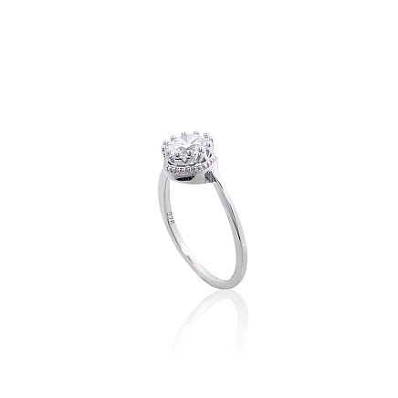 Kihlasõrmused,  - Hõbesõrmus, 18, 1.8 g, Hõbe 925 proov, roodium (kate), Tsirkonid