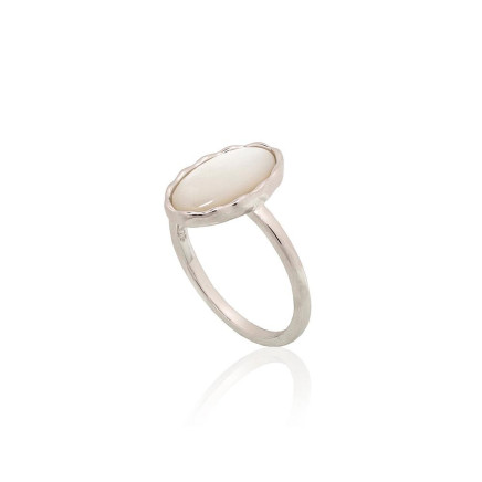 Серебряное кольцо, 17.5, 2.8 g, Серебро 925 проба, родий (покрытие), Перламутр, - 2101939000012 Женские, - Серебряное кольцо, 17.5, 2.8 g, Серебро 925 проба, родий (покрытие), Перламутр