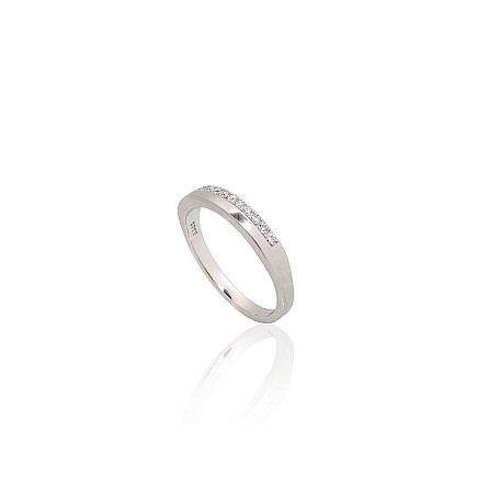 Серебряное кольцо, 18, 2.5 g, Серебро 925 проба, родий (покрытие), Цирконы, - 2101954000059 Женские, - Серебряное кольцо, 18, 2.5 g, Серебро 925 проба, родий (покрытие), Цирконы