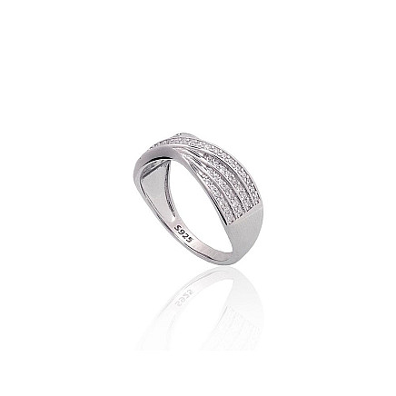 Серебряное кольцо, 18, 3.6 g, Серебро 925 проба, родий (покрытие), Цирконы, - 2101966000061 Женские, - Серебряное кольцо, 18, 3.6 g, Серебро 925 проба, родий (покрытие), Цирконы