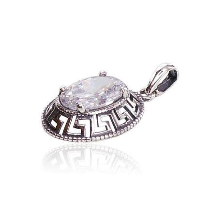 Серебряный кулон, Серебро 925 проба, оксид (покрытие), Цирконы, - 2300687000019 Женские, - Серебряный кулон, Серебро 925 проба, оксид (покрытие), Цирконы