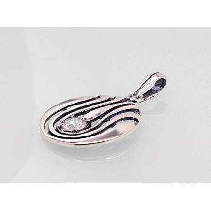 Серебряный кулон, Серебро 925 проба, оксид (покрытие), Цирконы, - 2301528000038 Женские, - Серебряный кулон, Серебро 925 проба, оксид (покрытие), Цирконы