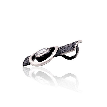 Женские,  - Серебряный кулон, 2.6 g, Серебро 925 проба, оксид (покрытие), Цирконы