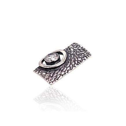 Женские,  - Серебряный кулон, 2.6 g, Серебро 925 проба, оксид (покрытие), Цирконы