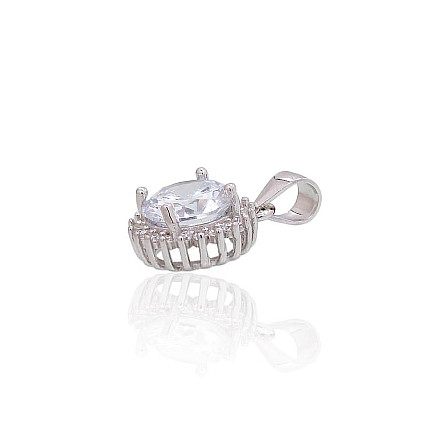 Серебряный кулон, Серебро 925 проба, родий (покрытие), Цирконы, - 2301642000068 Женские, - Серебряный кулон, Серебро 925 проба, родий (покрытие), Цирконы
