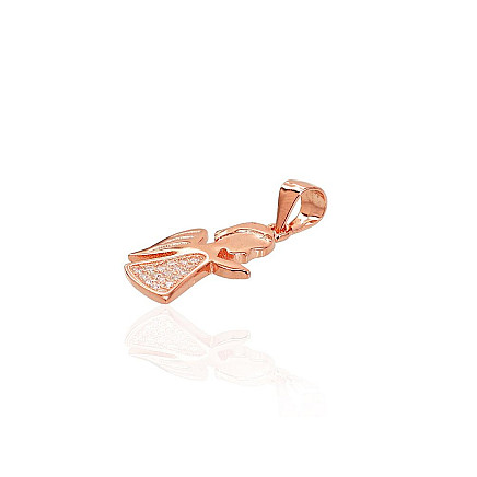 Серебряный кулон, Серебро 925 проба, красное золото (покрытие), Цирконы, Ангел - 2301673000020 С золотым покрытием, Ангел - Серебряный кулон, Серебро 925 проба, красное золото (покрытие), Цирконы