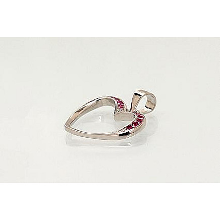 Серебряный кулон, 0.9 g, Серебро 925 проба, родий (покрытие), Цирконы, Сердечко - 2301743000059 Женские, Сердечко - Серебряный кулон, 0.9 g, Серебро 925 проба, родий (покрытие), Цирконы