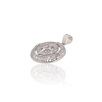 Серебряный кулон, Серебро 925 проба, родий (покрытие), Цирконы, - 2301768000041 Женские, - Серебряный кулон, Серебро 925 проба, родий (покрытие), Цирконы