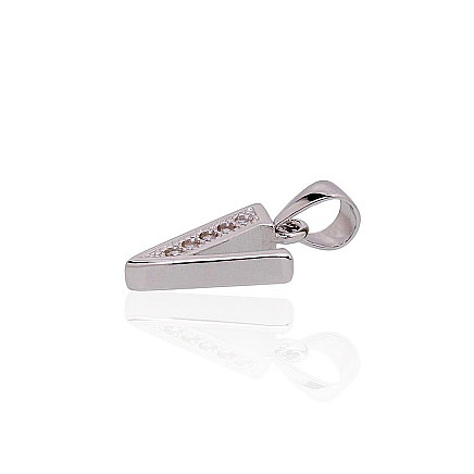 Серебряный кулон, 0.9 g, Серебро 925 проба, родий (покрытие), Цирконы, Буква V - 2301852000025 Буквы, Буква V - Серебряный кулон, 0.9 g, Серебро 925 проба, родий (покрытие), Цирконы