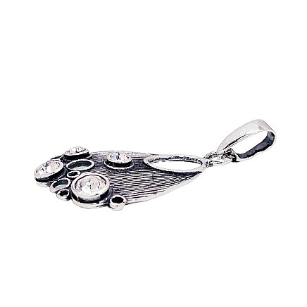 Серебряный кулон, Серебро 925 проба, оксид (покрытие), Цирконы, - 2301896000067 Женские, - Серебряный кулон, Серебро 925 проба, оксид (покрытие), Цирконы