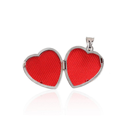 Серебряный кулон, Серебро 925 проба, родий (покрытие), Сердечко - 2301936000026 Медальоны, Сердечко - Серебряный кулон, Серебро 925 проба, родий (покрытие)