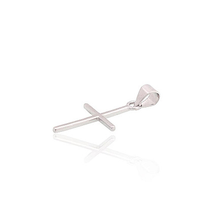 Серебряный кулон, 0.6 g, Серебро 925 проба, родий (покрытие), Крестик - 2301972000011 Крестики и иконки, Крестик - Серебряный кулон, 0.6 g, Серебро 925 проба, родий (покрытие)