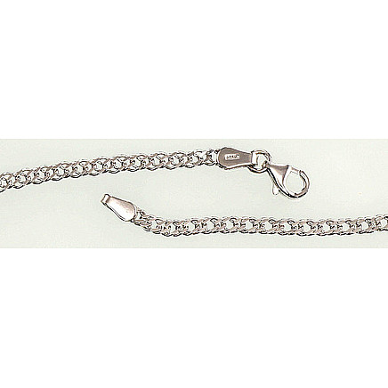Meestele,  - Hõbekett Rombo 2, 8 mm, kantide teemanttöötlus, Hõbe 925 proov, roodium (kate)