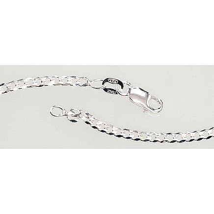 Hõbekett Curb 2.5 mm, kantide teemanttöötlus, Hõbe 925 proov, - 2400073622655 Meestele, - Hõbekett Curb 2.5 mm, kantide teemanttöötlus, Hõbe 925 proov