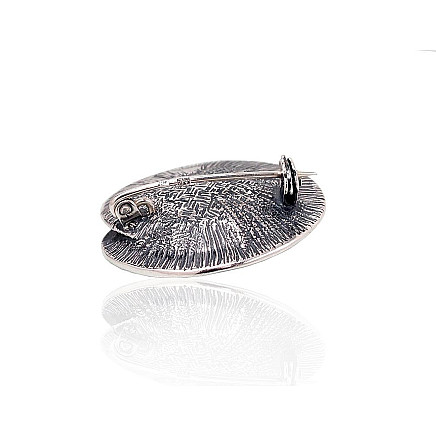 Серебряная брошь, 9.9 g, Серебро 925 проба, оксид (покрытие), Жемчуг, - 2920200000045 Броши, - Серебряная брошь, 9.9 g, Серебро 925 проба, оксид (покрытие), Жемчуг