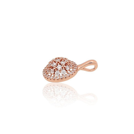 Серебряный кулон, Серебро 925 проба, красное золото (покрытие), Цирконы, - 2302002000032 С золотым покрытием, - Серебряный кулон, Серебро 925 проба, красное золото (покрытие), Цирконы