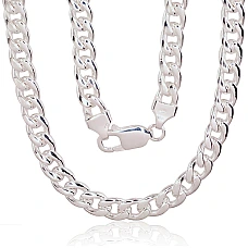 Hõbekett Curb 7 mm, 55, 58 g, Hõbe 925 proov
