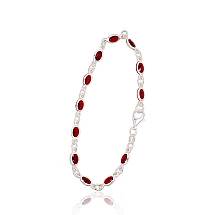 Серебряный браслет, Серебро 925 проба, Цирконы
