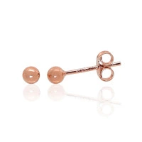 Золотые серьги-пуссеты, 0.34 g, Красное Золото 585 проба