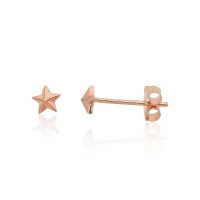Золотые серьги-пуссеты, 0.27 g, Красное Золото 585 проба