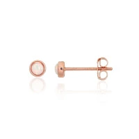 Золотые серьги-пуссеты, 0.28 g, Красное Золото 585 проба, Опалит